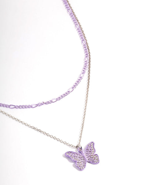 Butterfly necklace purple store