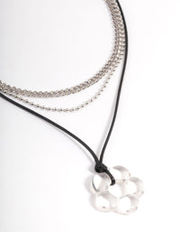 Rhodium Acrylic Flower Necklace - link has visual effect only