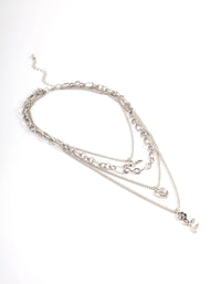 Rhodium Layered Necklace - link has visual effect only