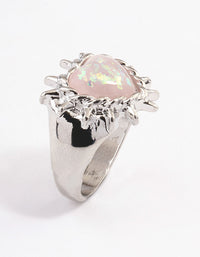 Rhodium Spark Heart Ring - link has visual effect only