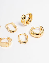 Gold Plated Basic Huggie Earrings 6-Pack - link has visual effect only