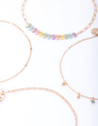 Gold Enamel Fishtail Anklet 4-Pack - link has visual effect only