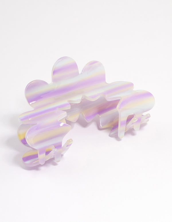 Plastic Purple Curved Cut Out Claw Clip