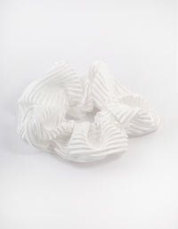 Cream Fabric Plisse Scrunchie - link has visual effect only