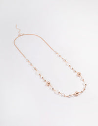 Rose Gold Mixed Facet & Filigree Beaded Long Necklace - link has visual effect only