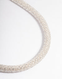 Silver Diamante Mesh Necklace - link has visual effect only