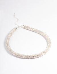 Silver Diamante Mesh Necklace - link has visual effect only