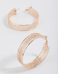 Gold Stamp Hoop Earrings 50mm - link has visual effect only