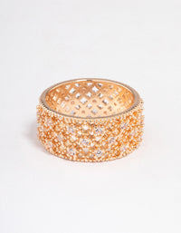 Gold Filigree Band Ring - link has visual effect only