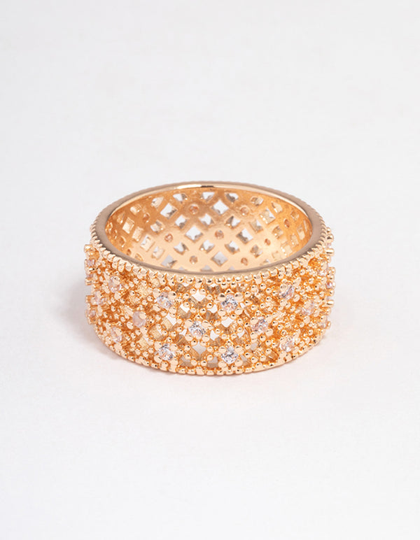 Gold Filigree Band Ring