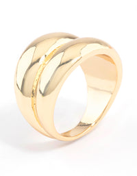 Gold Plated Double Band Ring - link has visual effect only