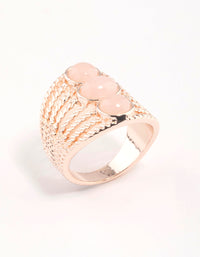 Rose Gold Vertical Triple Stone Ring - link has visual effect only