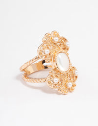 Gold Intricate Filigree Ring - link has visual effect only