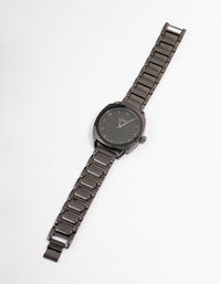 Coated Black Square Face Link Watch - link has visual effect only