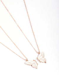 Rose Gold Best Friend Butterfly Necklace Pack - link has visual effect only