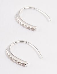 Sterling Silver Cubic Zirconia Hook Drop Earrings - link has visual effect only