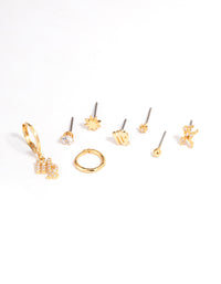 Gold Plated Virgo Star Sign Ear Stackers - link has visual effect only