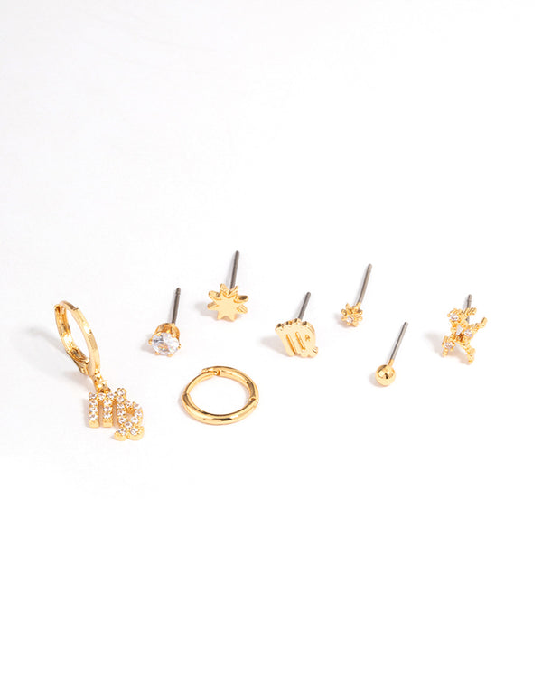 Gold Plated Virgo Star Sign Ear Stackers