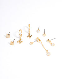 Letter 'N' Gold Plated Initial Ear Stackers - link has visual effect only