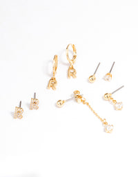 Letter 'R' Gold Plated Initial Ear Stackers - link has visual effect only