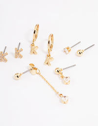 Letter 'K' Gold Plated Initial Ear Stackers - link has visual effect only