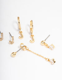 Letter 'J' Gold Plated Initial Ear Stackers - link has visual effect only