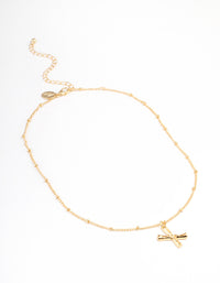 Letter 'X' Gold Plated Bamboo Initial Necklace - link has visual effect only