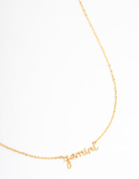 Gold Plated Gemini Script Pendant Necklace - link has visual effect only