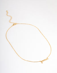 Gold Plated Gemini Script Pendant Necklace - link has visual effect only