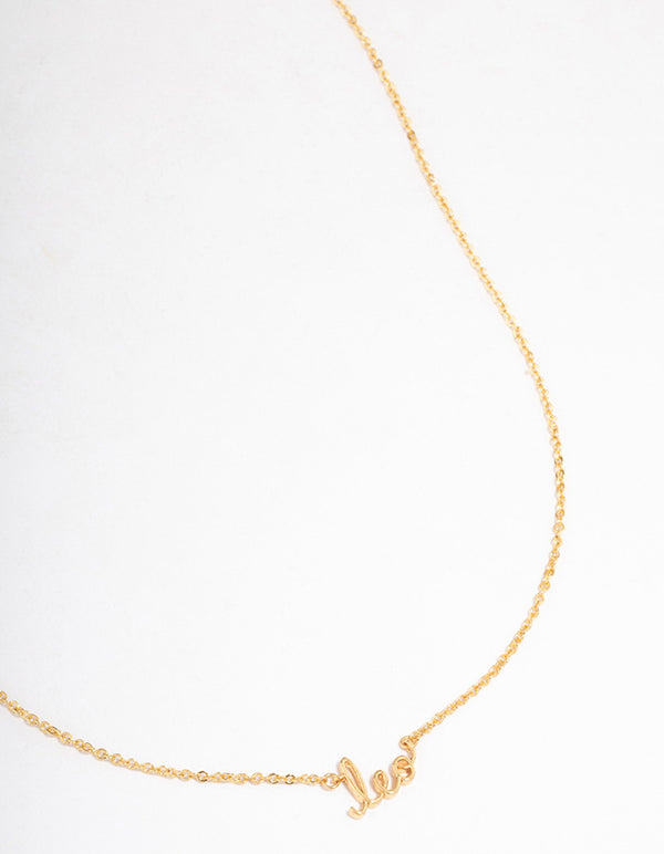 Gold Plated Leo Script Pendant Necklace