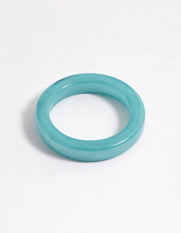 Blue Matte Band Ring