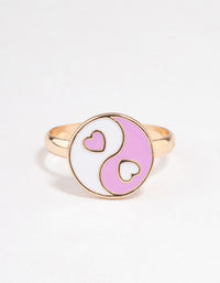 Pink Yin & Yang Heart Ring - link has visual effect only