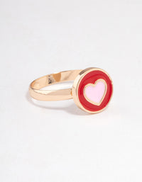 Gold Circled Heart Ring - link has visual effect only