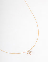 Gold Plated Sterling Silver Marquise Flower Cubic Zirconia Necklace - link has visual effect only