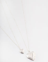 Silver Plated Heart Locket Necklace Pack - link has visual effect only