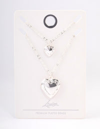 Silver Plated Heart Locket Necklace Pack - link has visual effect only