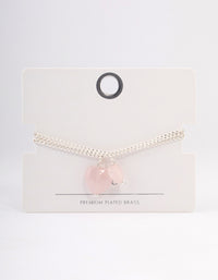 Silver Plated Rose Quartz Bracelet Pack - link has visual effect only