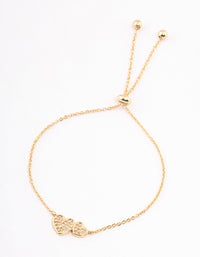 Gold Plated Double Hearts Toggle Bracelet - link has visual effect only