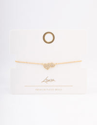 Gold Plated Double Hearts Toggle Bracelet - link has visual effect only