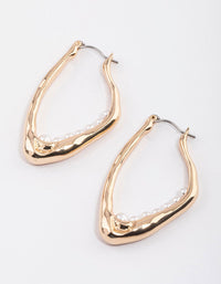 Gold Nested Pearl Hoop Earrings - link has visual effect only