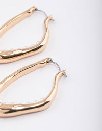 Gold Nested Pearl Hoop Earrings - link has visual effect only