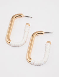 Gold Rectangular Wrap Hoop Earrings - link has visual effect only