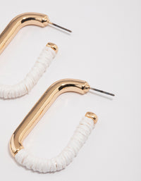 Gold Rectangular Wrap Hoop Earrings - link has visual effect only