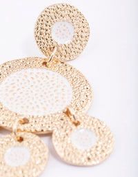 Gold Textured Disc Fringe Earrings - link has visual effect only