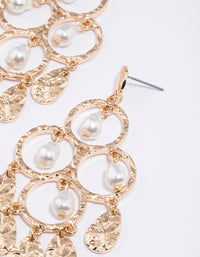 Gold Textured Chandelier Earrings - link has visual effect only