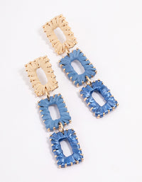 Gold Rectangle Drop Earrings - link has visual effect only