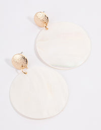 Gold Seashell Disc Earrings - link has visual effect only