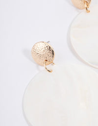 Gold Seashell Disc Earrings - link has visual effect only