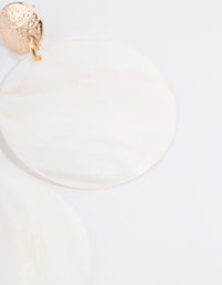 Gold Seashell Disc Earrings - link has visual effect only