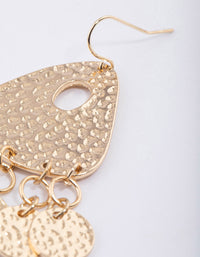 Gold Molten Triangle Fringe Earrings - link has visual effect only